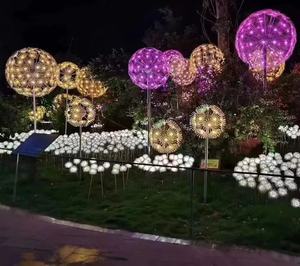 Açık noel LED Metal simülasyon karahindiba çim zemin lambası parkı doğal bahçe avlu mühendislik manzara dekorasyon - Product Image 3