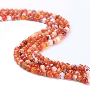 Pierres précieuses naturelles à taille brillante pour la fabrication de bijoux, perles d'agate et de cornaline de 8 mm et 3 mm de hauteur - Product Image 1