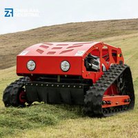 Tondeuse à gazon industrielle télécommandée 4 temps, lames en acier au manganèse, conception anti-éclaboussures pour terrains accidentés et zones déshébées, OEM ODM