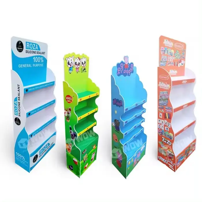 Custom Eco-friendly Material Pop Up Cardboard Display Shelf Paper Floor Display Corrugated Retail Stand For Light Advertising