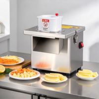 Commerciële 5-in-1 zware aardappel snijmachine, multifunctionele groentesnijder, desktop groente-wolf-tand-snijder voor de keuken
