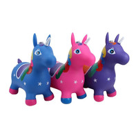 Jouet gonflable de licorne de cheval de saut d'enfants PVC cheval plein d'entrain pour l'équitation pour le jeu extérieur