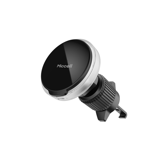 Miccell Air Vent Magnetic Wireless Charging Car Mount with Flexible Design for Dashboard & Desk 360 Degrees Rotation