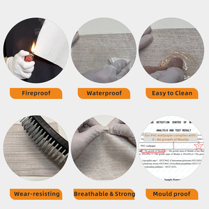 Revêtement mural en PVC ignifuge avec support en tissu, design personnalisé pour appartement, hôtel, bureau, décoration moderne, imperméable, facile à nettoyer, <span class=keywords><strong>anti</strong></span>- - Product Image 2