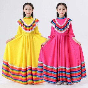 Vestido Infantil <span class=keywords><strong>de</strong></span> Estilo Étnico Mexicano para <span class=keywords><strong>Halloween</strong></span> <span class=keywords><strong>y</strong></span> el Día <span class=keywords><strong>de</strong></span> <span class=keywords><strong>Muertos</strong></span>, Disfraz para Actuaciones - Product Image 1