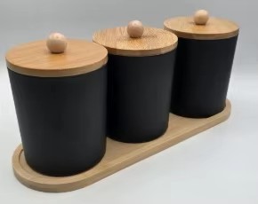 Stoples Bambu Hitam Matte Berukir Klasik dengan Tutup/Nampan Bambu Finishing Putih untuk Meja Kamar Mandi - Multifungsi Portabel - Product Image 4