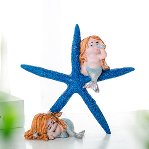 เรซิ่นรูปปลาดาวนางเงือกตกแต่งบ้านสวยงามเหมาะสำหรับตกแต่งตู้ปลา - Product Image 2