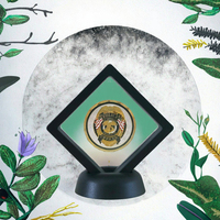 Boîte de rangement pour pièces de monnaie, noire et blanche, en plastique, suspendue, flottante, avec membrane de protection, support de présentation, modèle Coin5 OEM