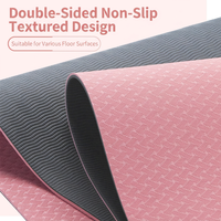Tapis de yoga TPE antidérapant, absorbant les chocs, avec lignes de guidage pour les poses, tapis d'exercice et de danse pour la maison et le studio