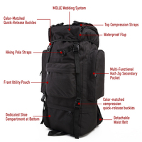 Sac à dos tactique 65-100L, grand sac tactique, sacs tactiques, sac à dos tactique Mochila, sac à dos tactique à marque privée