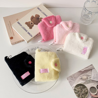 Portefeuille en peluche mignon, porte-cartes coréen, sac de rangement, porte-clés, mini sac cadeau