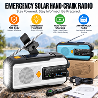 Model baru portabel Mini Radio Crank tangan 2000mAh Power Bank darurat SOS Senter surya FM/AM Speaker bertahan Kit jam