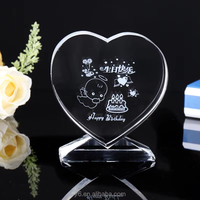 Personnalisé 3D Laser Gravé Amour Photo Anniversaire Cristal vierge Récompense Trophée Conception cadeau de mariage