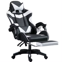 Chaise de jeu ergonomique pivotante avec logo personnalisé siège de joueur tournant extensible en cuir respirant pied de dossier réglable