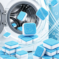 Tablettes détartrantes écologiques jetables en poudre, haute mousse, puissant nettoyant pour lave-linge, fabriqué en Chine
