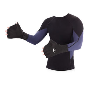 Guantes de silicona de protección palmeados para deportes al aire libre de dedos de tela de neopreno negro impermeable al por mayor - Product Image 4