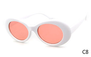 แว่นกันแดดทรงรีเล็กสไตล์วินเทจของเคิร์ต โคเบน สำหรับผู้หญิงยุค 90 ลายเสือดาว แว่นกันแดดเด็ก - Product Image 4