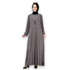 New Fashion Women's Plus Size Muslim Dress Long Sleeved Moderate Length Arab Evening Prayer Casual Formal Occasion