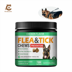 Complément Masticable <span class=keywords><strong>Naturel</strong></span> <span class=keywords><strong>Anti</strong></span>-Puces et Tiques pour Chiens Marque Blanche, Enrichi en Levure de Bière et Vitamines pour la Santé Cutanée - Product Image 2