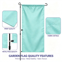 Drapeau numérique personnalisable à thème de Noël, double face, réglable, résistant au vent, en polyester, pour poteau de jardin