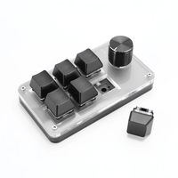 Mini Custom Programming Keyboard 6 Keys 1 Knob RGB Programming Macro Gaming Knob Keypads USB Wired Hot Swap Mechanical Keyboard