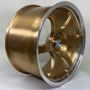 ล้อฟอร์จขอบล้ออัลลอยสีทองขนาด18นิ้ว5X120 5X114.3ล้อออกแบบเว้าน้ำหนักเบาสำหรับ <span class=keywords><strong>TE37</strong></span> Tesla รุ่น S <span class=keywords><strong>BMW</strong></span> <span class=keywords><strong>E46</strong></span> - Product Image 1