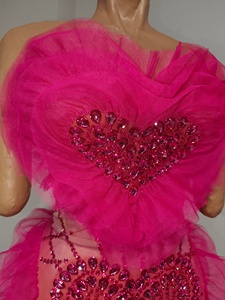 Vestido de Noche Sexy con Volantes y Pedrería para Mujer, Vestido Mini para Fiesta de Cumpleaños, Cóctel, Graduación, Club Nocturno, Cantante, <span class=keywords><strong>Ropa</strong></span> de Escenario - Product Image 6
