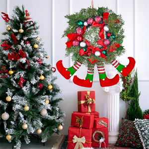 Christmas Four Legged <b>Wreath</b> Plastic Wall Hanging Ornament For Holiday Decorations - Product Image 2