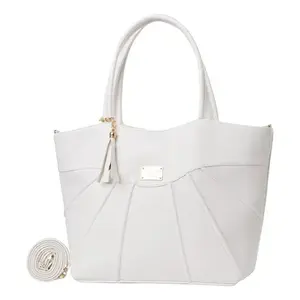 Bolso Tote Blanco para Mujer Fana Kaia, Clásico, Casual, con Cierre de Solapa, Microfibra, Cuero Sintético, Correa Extraíble, Uso Diario - Product Image 3