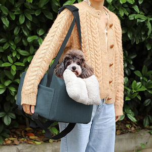 Kleiner Hunde verstärkers itz Khaki bedruckte Haustier auto konsole mit Druckknopf verschluss aus Oxford-Polyester-Nylon - Product Image 5