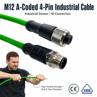 Câble réseau industriel blindé en cuivre PVC haute vitesse SHAN WEI, type A, M12, quatre cœurs, IP67, connecteur mâle-femelle 4p