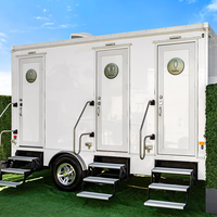 Toilettes mobiles portables, remorque de bureau mobile personnalisable avec toilettes, toilettes portables dans une remorque conteneur