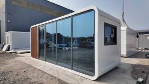 Casas Prefabricadas de 20 pies, 30 pies y 40 pies, Diseño de Cabaña Tipo Cápsula Apple con Juego Completo de Muebles de Cocina en el Interior, <span class=keywords><strong>Casa</strong></span> Oficina - Product Image 2