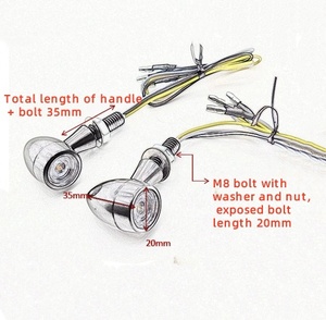 Accessoires pour motos, mini clignotants LED, adaptés à la modification des feux hors route Harley, clignotants LED bicolores jaune-rouge - Product Image 5