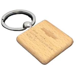 Porte-clés en bois vierge personnalisé gravure laser porte-clés en bois pour cadeau souvenir porte-clés en bois naturel