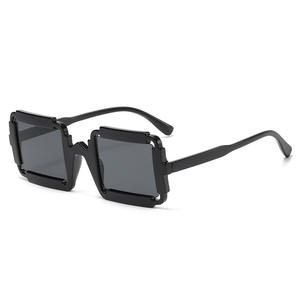 Lunettes de soleil carrées personnalisées, verres PC UV400, style Instagram unisexe, lunettes de mode, origine Taizhou, emballage en boîte LH023 - Product Image 2