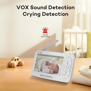 HD Lens 1000ft <strong>Wireless</strong> Two Way Talk Crying Alarm VOX Mode 5000mAh Battery Split Screen Viewing 5 Inch Quad Monitor Baby <strong>Camera</strong> - Product Image 4