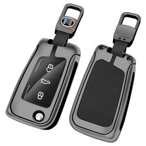 Funda para Llave de Coche de Aleación de Zinc, Cuero Genuino, TPU, para VW Volkswagen Golf 7 MK7 Tiguan MK2, para Seat Ateca <span class=keywords><strong>Leon</strong></span> <span class=keywords><strong>FR</strong></span> Ibiza Skoda - Product Image 1