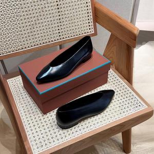 Lo Piano 2024 – Ballerines plates en cuir véritable pour femme, à bout pointu, à enfiler, avec bride réglable, confortables, simples et polyvalentes, style <span class=keywords><strong>Granny</strong></span> - Product Image 3