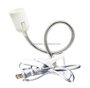 Portalámparas Flexible de cuello de cisne E27 con interruptor de Clip, Cable de enchufe de la UE, Base de enchufe de bombilla LED, cabezal de lámpara individual/Doble - Product Image 2