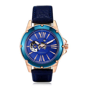Montres à quartz de luxe de marque chinoise en gros pour hommes, étanches, bracelet en cuir tendance, boîtier en alliage, cadran en verre, squelette automatique - Product Image 3
