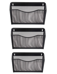 Organisateur de fichiers mural, lot de 3 - Porte-documents de bureau en fer robuste pour montage mural - Organisateur de documents suspendu - Product Image 1