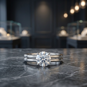 Classic Gold Plated Moissanite Solitaire <b>Ring</b> Set S925 Sterling Silver Matching Wedding Anniversary Party <b>Couple</b> <b>Rings</b> RCK - Product Image 3