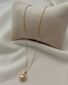Coreano INS Super inmortal pequeño doble capa perla colgante collar mujer Simple temperamento gargantilla cuello cadena clavícula