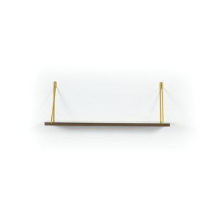 Floating Wall Shelf Walnut Chrome Metal Bracket Single Shelf For <b>Books</b> <b>Decorative</b> Wall Mount Rustic Style - Product Image 5
