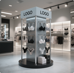 Modern Metal Structure <strong>Display</strong> <strong>Unit</strong> with <strong>Circular</strong> Base Great for Organizing and Displaying Underwear - Product Image 1