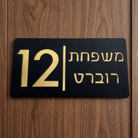 Plaque de numéro de chambre en acrylique éclairée par LED pour porte d'hôtel, personnalisable, signalétique murale