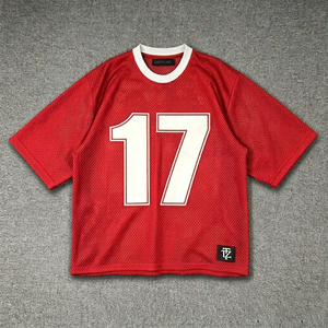 Camisetas de Malla con Estampado Digital, Tejidas, Lisas, Teñidas, Estilo Retro, con Gráficos, Jersey, Mangas a Rayas, para Hombre, Ropa Urbana, Hip Hop - Product Image 3