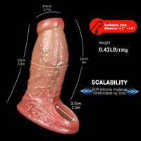 Préservatif en silicone Lumeng LM-884 à dents de loup, épaissi, allongé, extra-épais, gaine de pénis artificielle, insertable pour hommes, sexuel et érotique