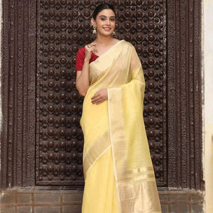 Sari en coton traditionnel Dhwaja Export avec double blouse, longueur du sari 5,5 mètres, longueur de la blouse 0,8 mètre, toutes saisons, mariage/fête/Diwali - Product Image 6